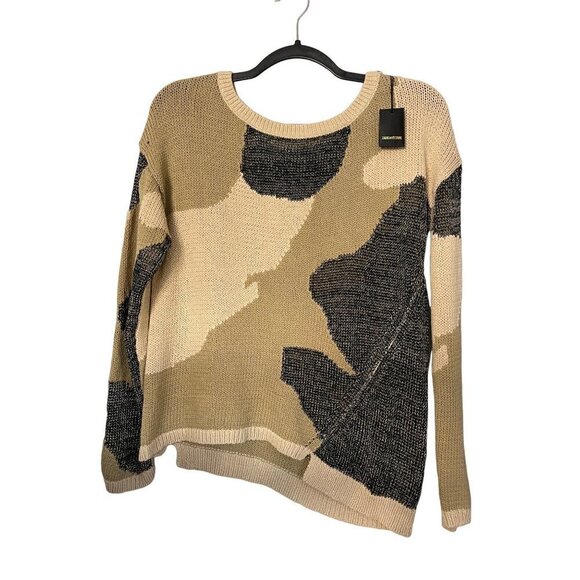 Zadig & Voltaire SZ S Master Camo Knit Mesh Sweater Asymmetrical NWOT - Picture 2 of 16
